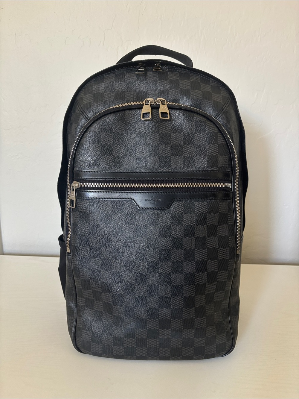 Louis Vuitton Black Damier Graphite Backpack with Silver Hardware